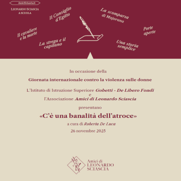 LEONARDO SCIASCIA A SCUOLA: LA STREGA E IL CAPITANO PER LA GIORNATA INTERNAZIONALE CONTRO LA VIOLENZA SULLE DONNE