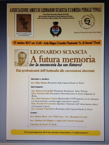 Il 27 ottobre incontro pubblico su “A futura memoria” presso il Convitto Nazionale di Tivoli